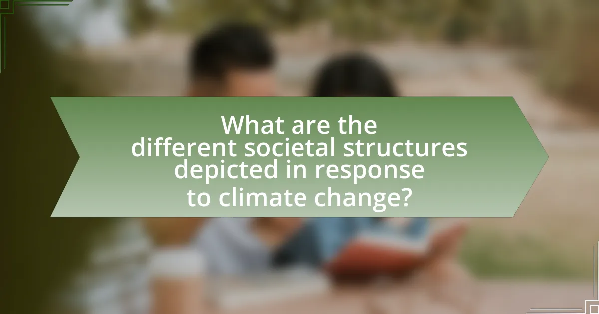 What are the different societal structures depicted in response to climate change?